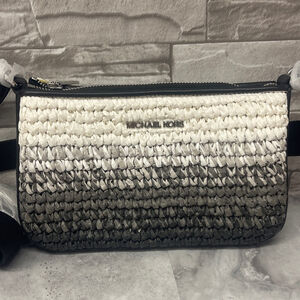 Michael Kors Small Crossbody Bag With Tech Attach Black White Gray Ombré